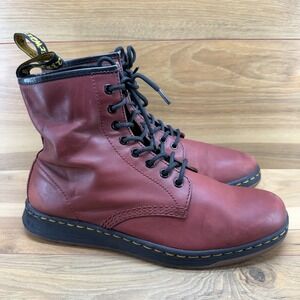 Dr Martens Newton Mens 10 Red Leather Sneaker Boot High Tops